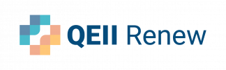 Logo with text QEII Renew