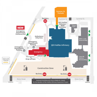 map of QEII Halifax Infirmary parking